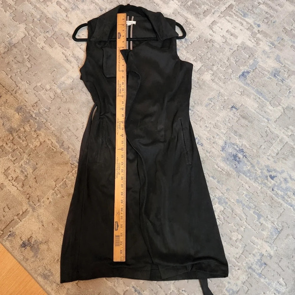 Alythea suede long  belted cardigan vest. - Picture 15 of 16